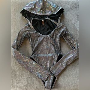 Sparkly Hooded Bodysuit w/ Thumbholes